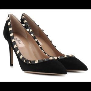 Valentino rock stud 100 suede pumps